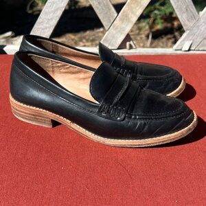 Madewell Elinor Black Leather Loafers Size 6